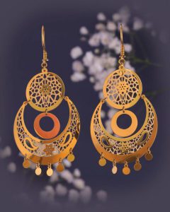 گوشواره طلای زنانه تراش هندی