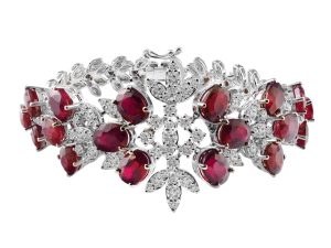 دستبند جواهر زنانه یاقوت سرخ