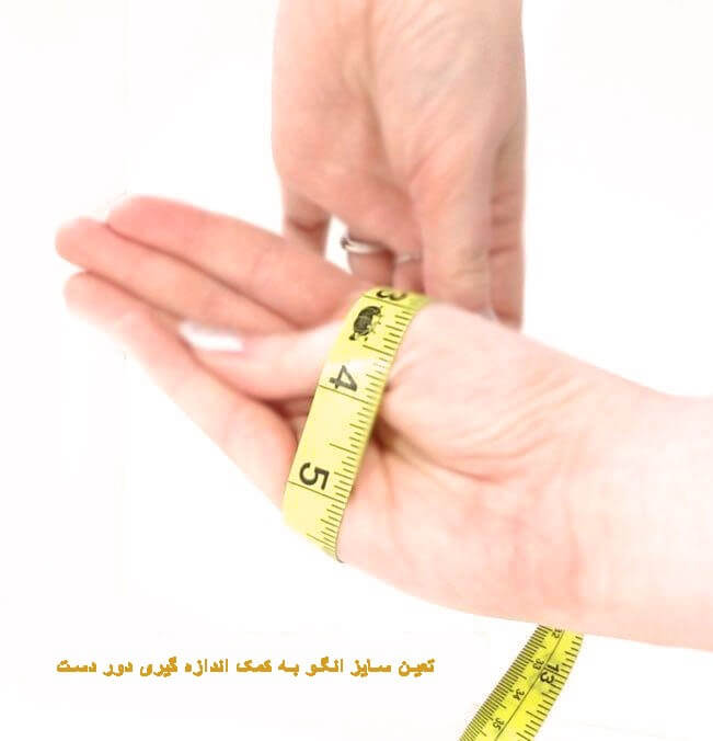 تصویر تعیین سایز با اندازه گیری مجموع انگشتان