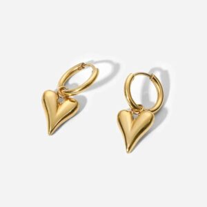 گوشواره طلا زنانه حلقه ای قلب