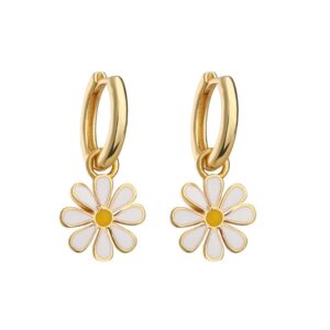 گوشواره طلا زنانه حلقه ای مدل گل