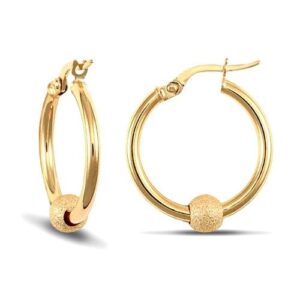 گوشواره طلا زنانه حلقه ای توپی