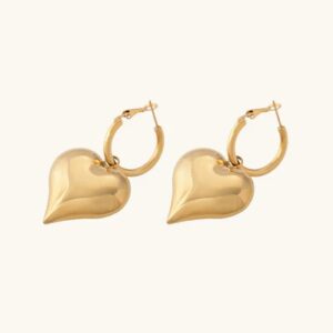 گوشواره طلا زنانه حلقه ای قلب