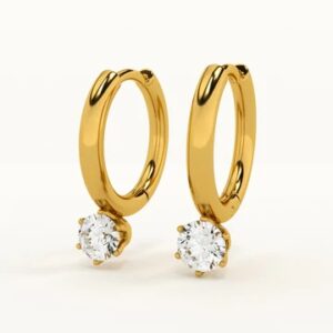 گوشواره طلا زنانه حلقه ای نگین دار