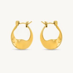گوشواره طلا زنانه حلقه ای مدل آینه نگر