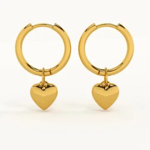 گوشواره طلا زنانه حلقه ای قلب