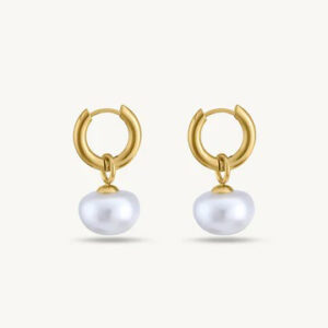گوشواره طلا زنانه حلقه ای مروارید