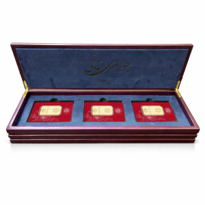 پک سه عددی لوکس شمش آرسس 25 گرمی طلای 24 عیار مناسب برای هدایای سازمانی و گیفت لوکس مدیریتی