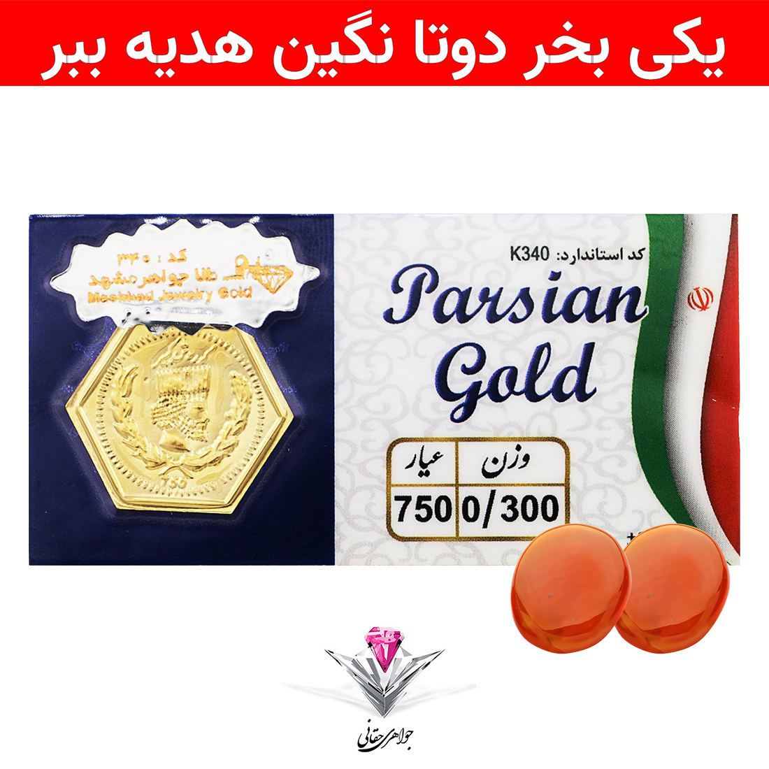 باندل سکه پارسیان ۳۰۰ سوت به همراه سنگ عقیق + عقیق رایگان