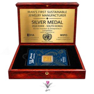 شمش طلا 2.5 گرمی پارسیس / عیار 999.9 به همراه جعبه چوبی