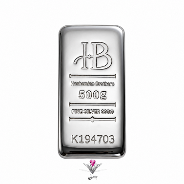 شمش نقره HB مدل اینوست 500 گرمی عیار 999.9